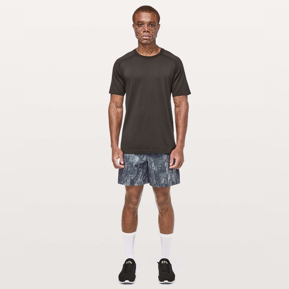 Lululemon Pace Breaker 7” Lined Shorts Bleached Herringbone Gray S - Picture 6 of 12